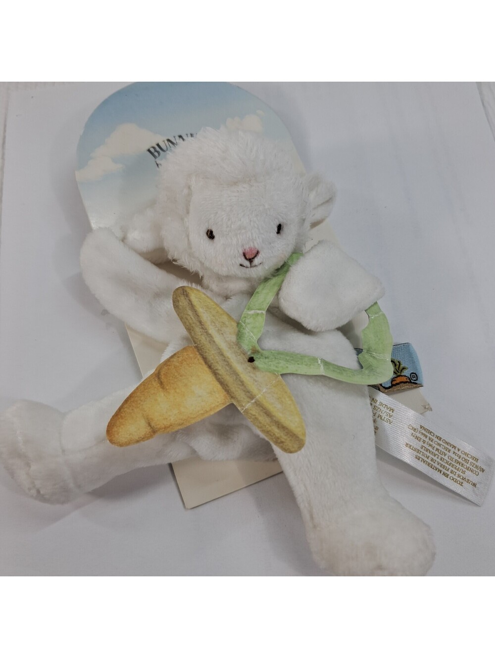 Bunnies By The Bay White Lamb sheep plush WEE KIDDO SILLY BUDDY PACIFIER HOLDER